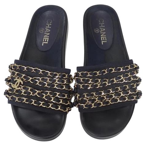 chain slides chanel|chanel slides for sale.